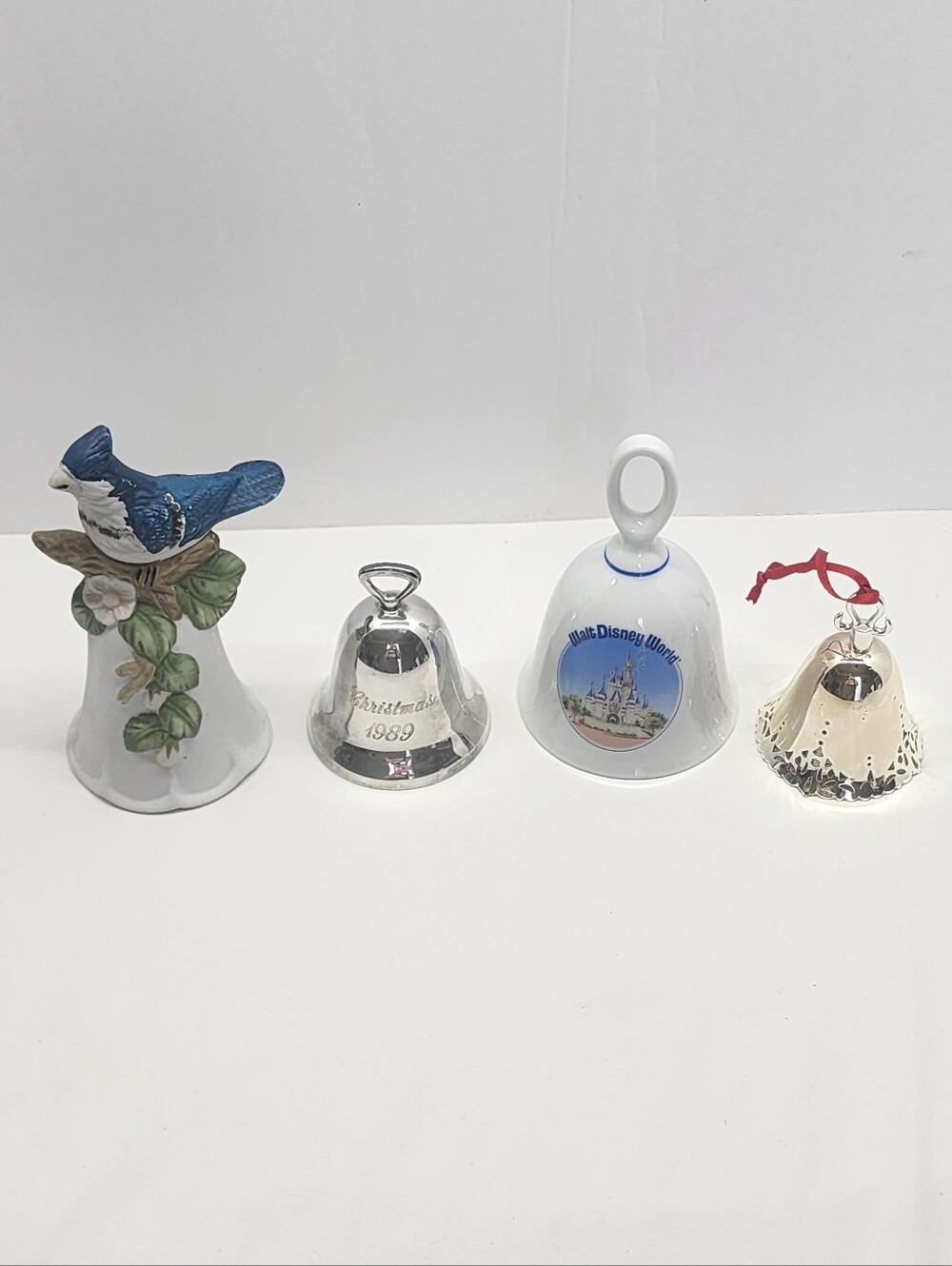 4pc Vintage Porcelain & Silver Decorative Bells